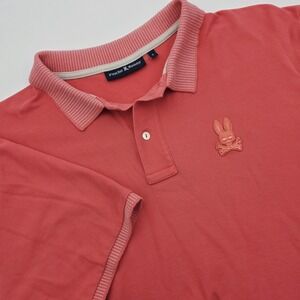 Psycho Bunny Men's‎ Pique Polo Shirt Size 9 (3XL) Pink Short Sleeve Stretch Pima